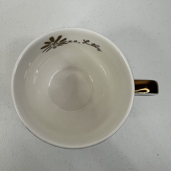 Lilly Pulitzer 12 oz Tea Coffee Cup Blue Floral with Gold Handle - Picture 7 of 10